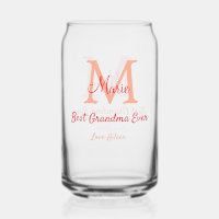 simple minimal best Grandma ever red monogram text
