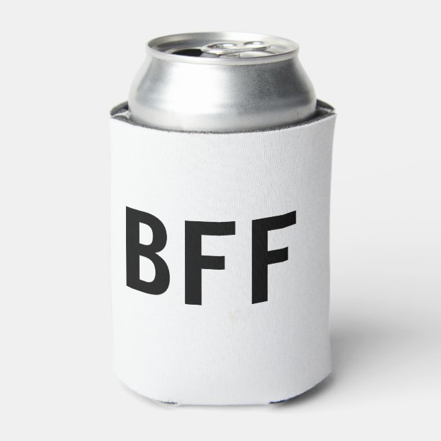 Simple minimal BFF best friends family custom name Can Cooler (Can Front)