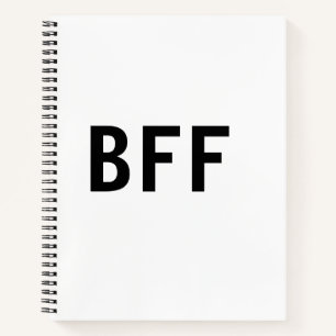 Simple minimal BFF best friends family custom name Notebook