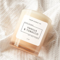 Simple Minimal Black and White Candle Label
