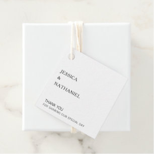 Simple Minimal Black and White Modern Wedding Favour Tags