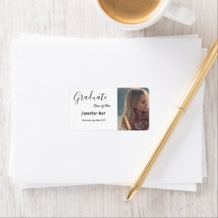 simple minimal black calligraphy graduation label
