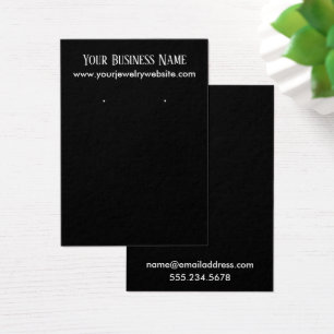 Simple Minimal Black Earring Holder Display Cards