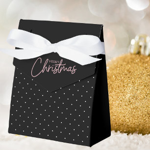 Simple Minimal Black & White Merry Christmas Favour Box