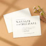 Simple Minimal Black & White Modern Square Wedding Invitation<br><div class="desc">Check out our "Simple Minimal Black & White Modern Square Wedding Invitation" - a design that combines modern simplicity with classic elegance. This square invitation features a white background with black text, creating a clean and stylish look. The clean lines, classic serif fonts, and crisp black and white colour palette...</div>