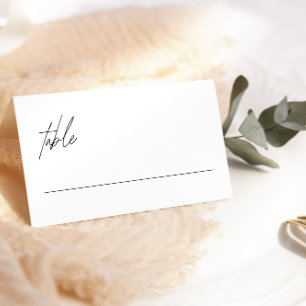 Simple Minimal Black & White Wedding Place Cards