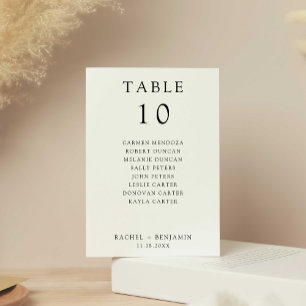 Simple Minimal Black White Wedding Seating Chart