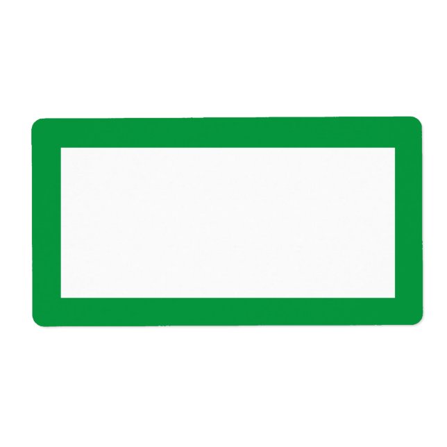 Simple Minimal Blank Template Label Green Border (Front)