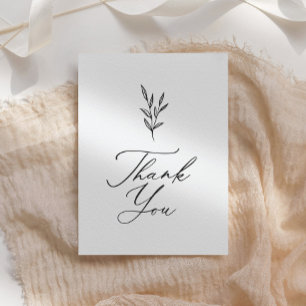Simple Minimal Botanical Bridal Shower Thank You Card