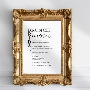 Simple Minimal Bridal Brunch Menu