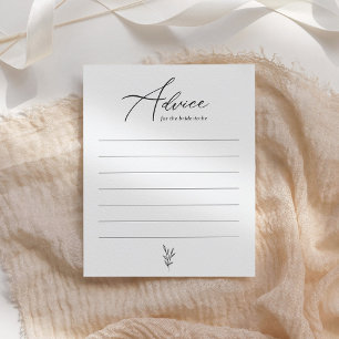 Simple Minimal Bridal Shower Advice Card