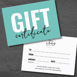 Simple Minimal Business Gift Certificate