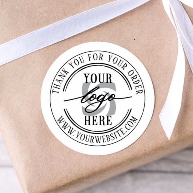 Simple Minimal Business Logo Custom  Classic Round Sticker (Creator Uploaded)