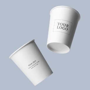 Simple Minimal Business Logo Custom Paper Cup