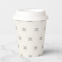 Simple Minimal Business Logo Pattern Paper Cups
