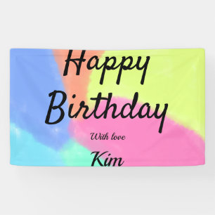 simple minimal calligraphy happy birthday custom a banner