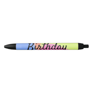 simple minimal calligraphy happy birthday custom a black ink pen
