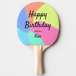 simple minimal calligraphy happy birthday custom a ping pong paddle