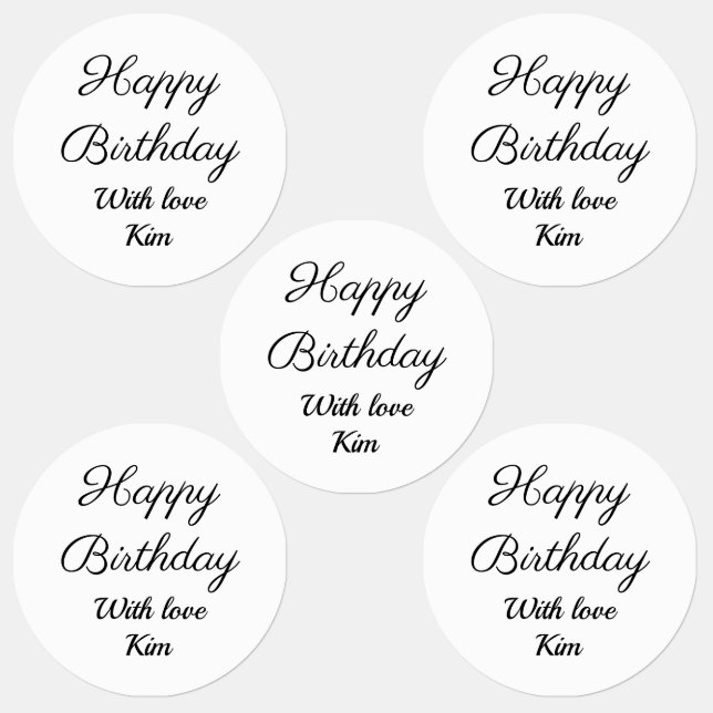 simple minimal calligraphy happy birthday custom c (Group)