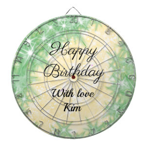 simple minimal calligraphy happy birthday custom   dartboard