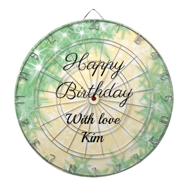 simple minimal calligraphy happy birthday custom   dartboard (Front)