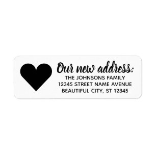 Simple Minimal Change of New Address We Have Moved Return Address Label