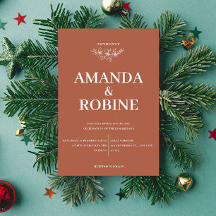 Simple Minimal chic Elegant Terracotta Wedding Invitation