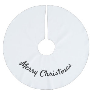 simple minimal christmas add your photo text  brus brushed polyester tree skirt