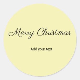 simple minimal christmas times add your text   cla classic round sticker