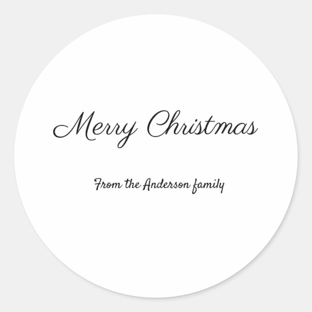 simple minimal christmas times add your text   classic round sticker (Front)