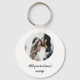 simple minimal circle photo collage text add photo key ring