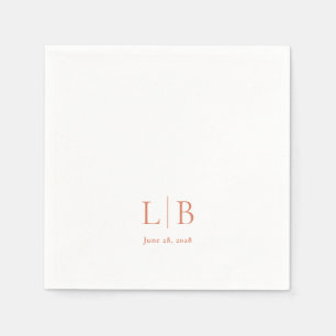 Simple Minimal Citrus Grove Monogrammed Wedding Napkin