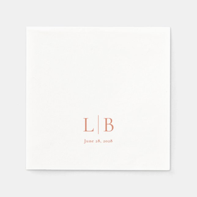 Simple Minimal Citrus Grove Monogrammed Wedding Napkin (Front)