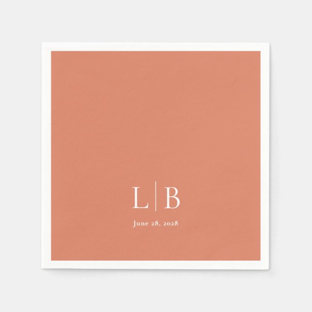 Simple Minimal Citrus Orange Wedding Napkin (Front)