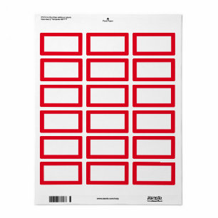 Simple Minimal Classic Blank Label with Red Border