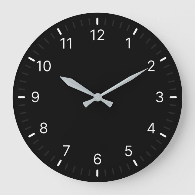 Simple Minimal Classic Dark Wall Clock (Front)