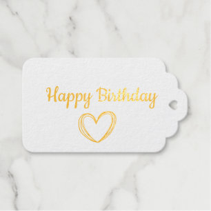 simple minimal classic happy birthday gift tags