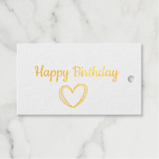 simple minimal classic happy birthday gift tags