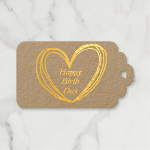 simple minimal classic happy birthday gift tags