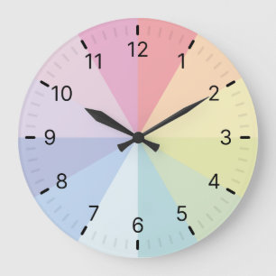 Simple Minimal Classic Rainbow Large Clock