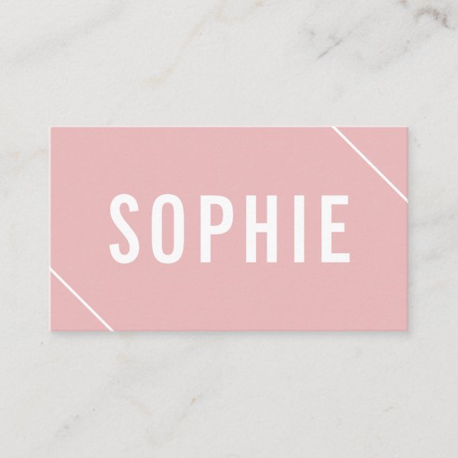 Simple Minimal Classy Elegant Modern Blush Business Card (Front)