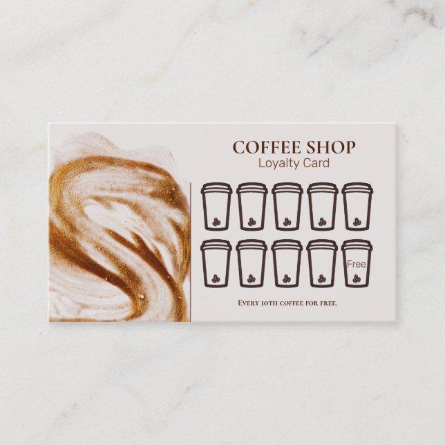 Simple Minimal Coffee Shop Pro Loyalty Card (Front)