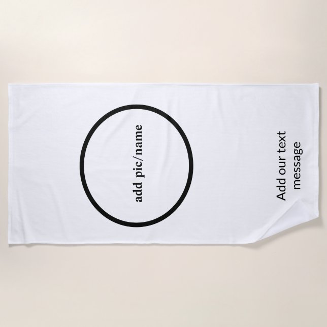 Simple minimal colourful abstract add your text ce beach towel (Front)