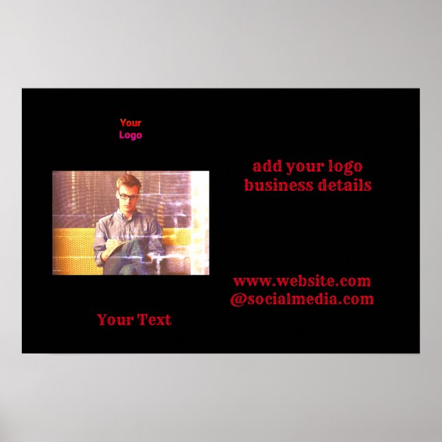 simple minimal colourful add logo photo text sign (Front)