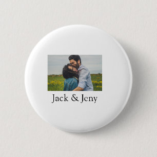 Simple minimal colourful add name photo text cust 6 cm round badge