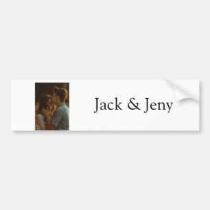 Simple minimal colourful add  name photo text cust bumper sticker