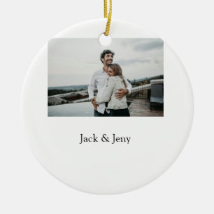 Simple minimal colourful add name photo text cust ceramic ornament