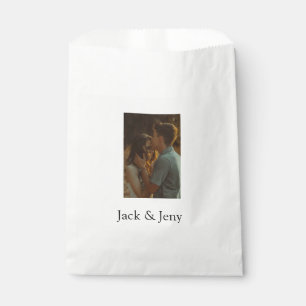 Simple minimal colourful add name photo text cust favour bag