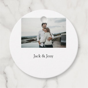 Simple minimal colourful add name photo text cust favour tags