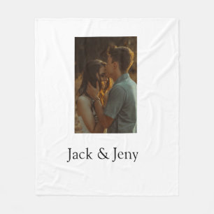 Simple minimal colourful add name photo text cust fleece blanket